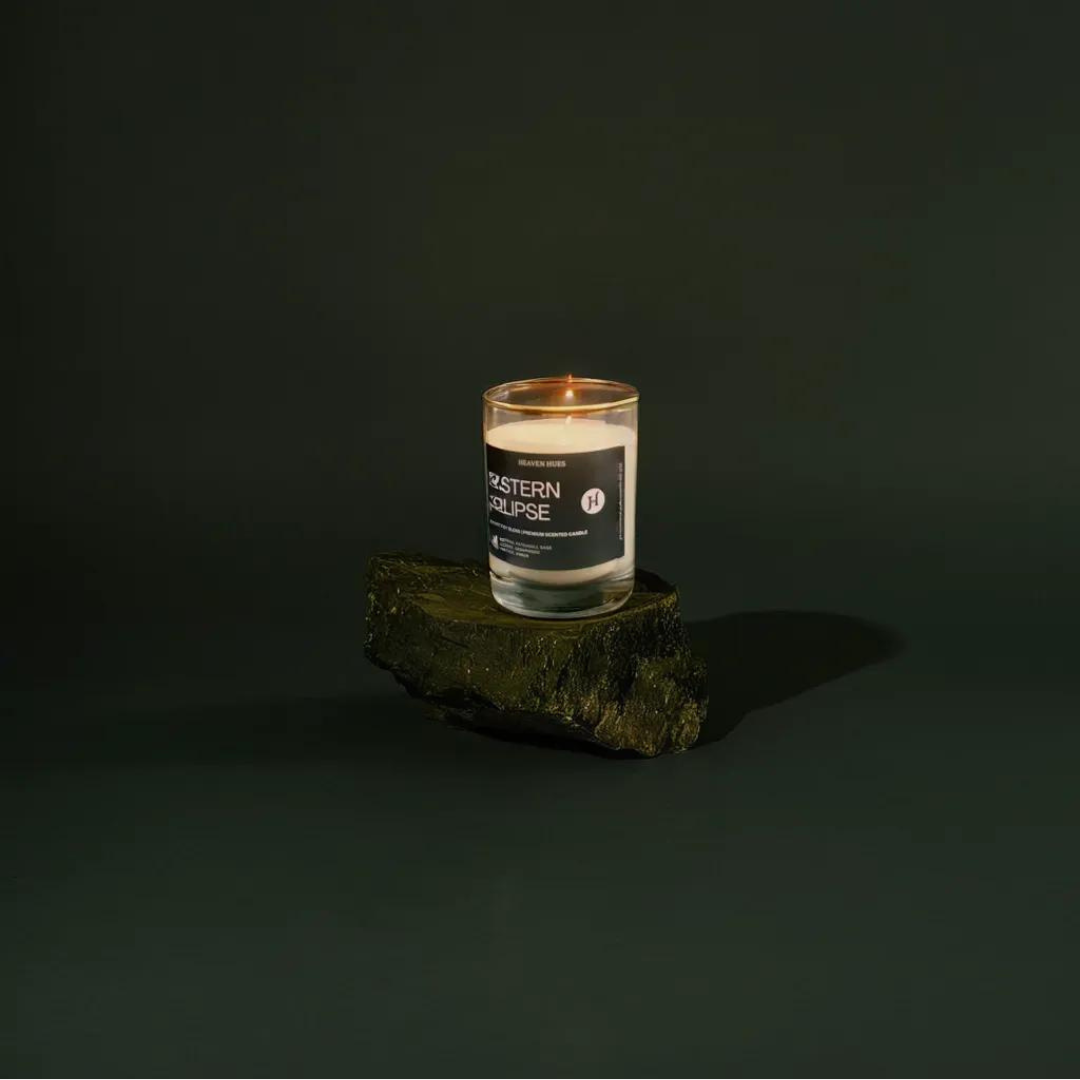 Eastern Eclipse Scented Soy Candle, Golden Fringe Jar