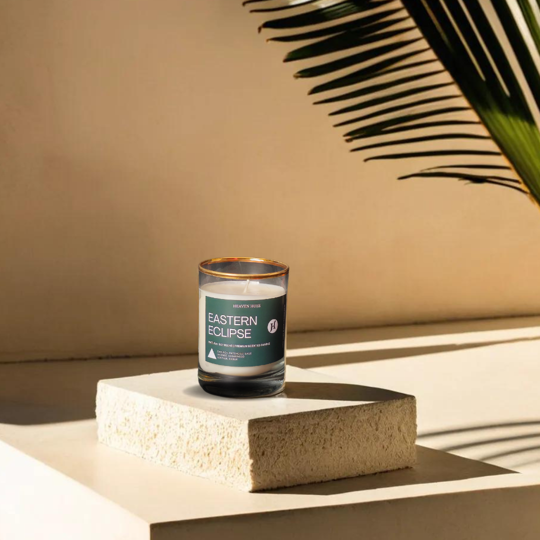 Eastern Eclipse Scented Soy Candle, Golden Fringe Jar