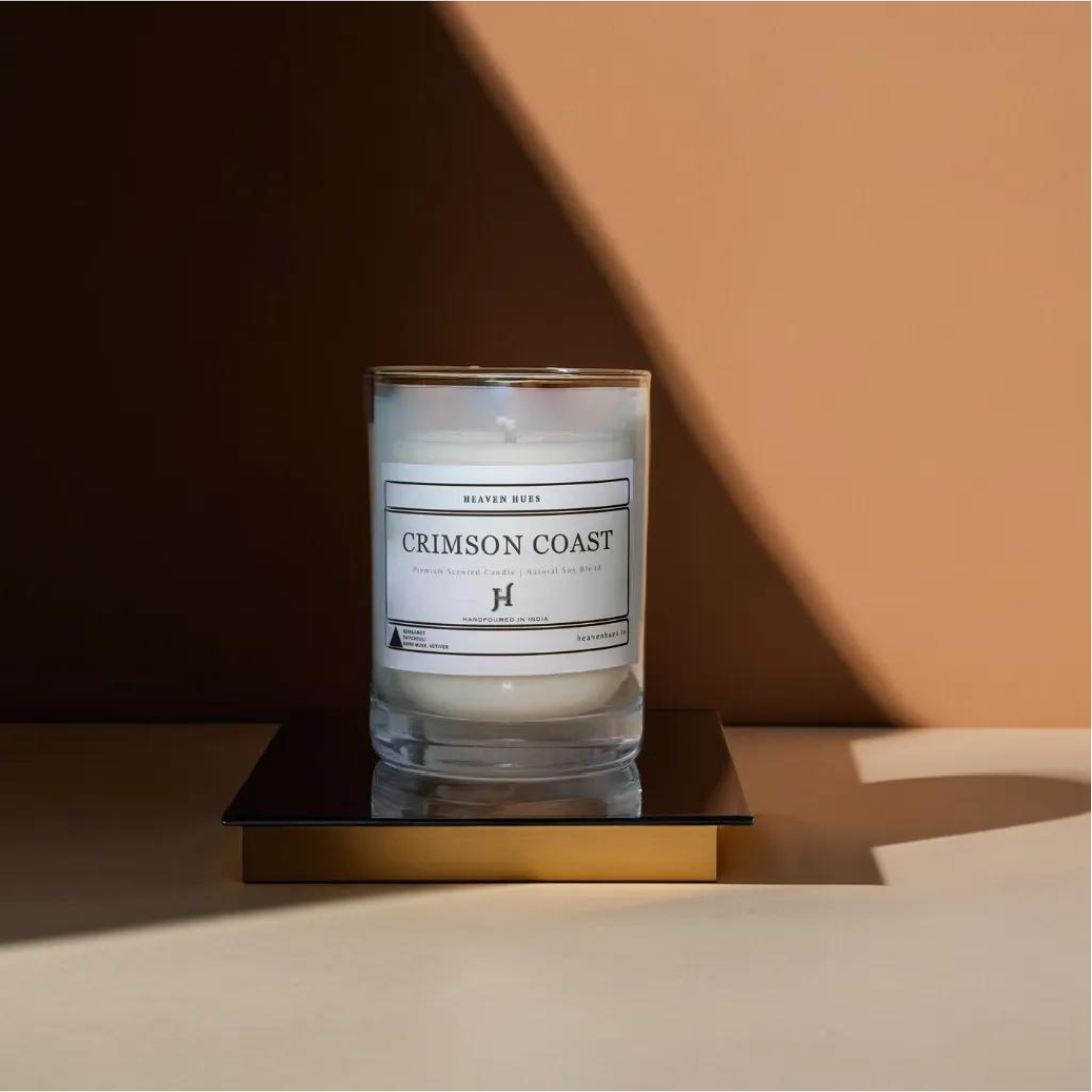 Crimson Coast Scented Soy Candle, Golden Fringe Jar