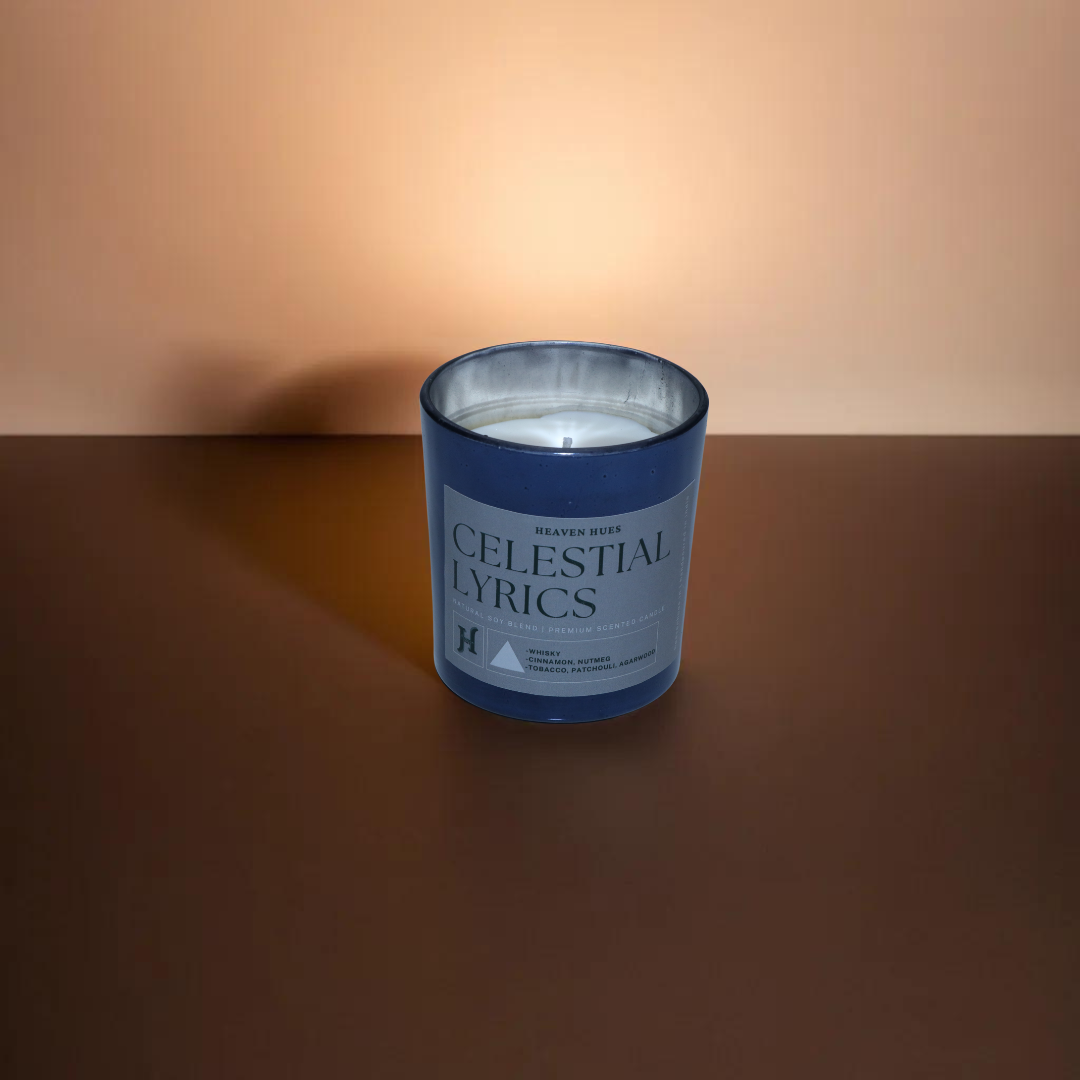 Celestial Lyrics Scented Soy Candle, Silver Blue Jar