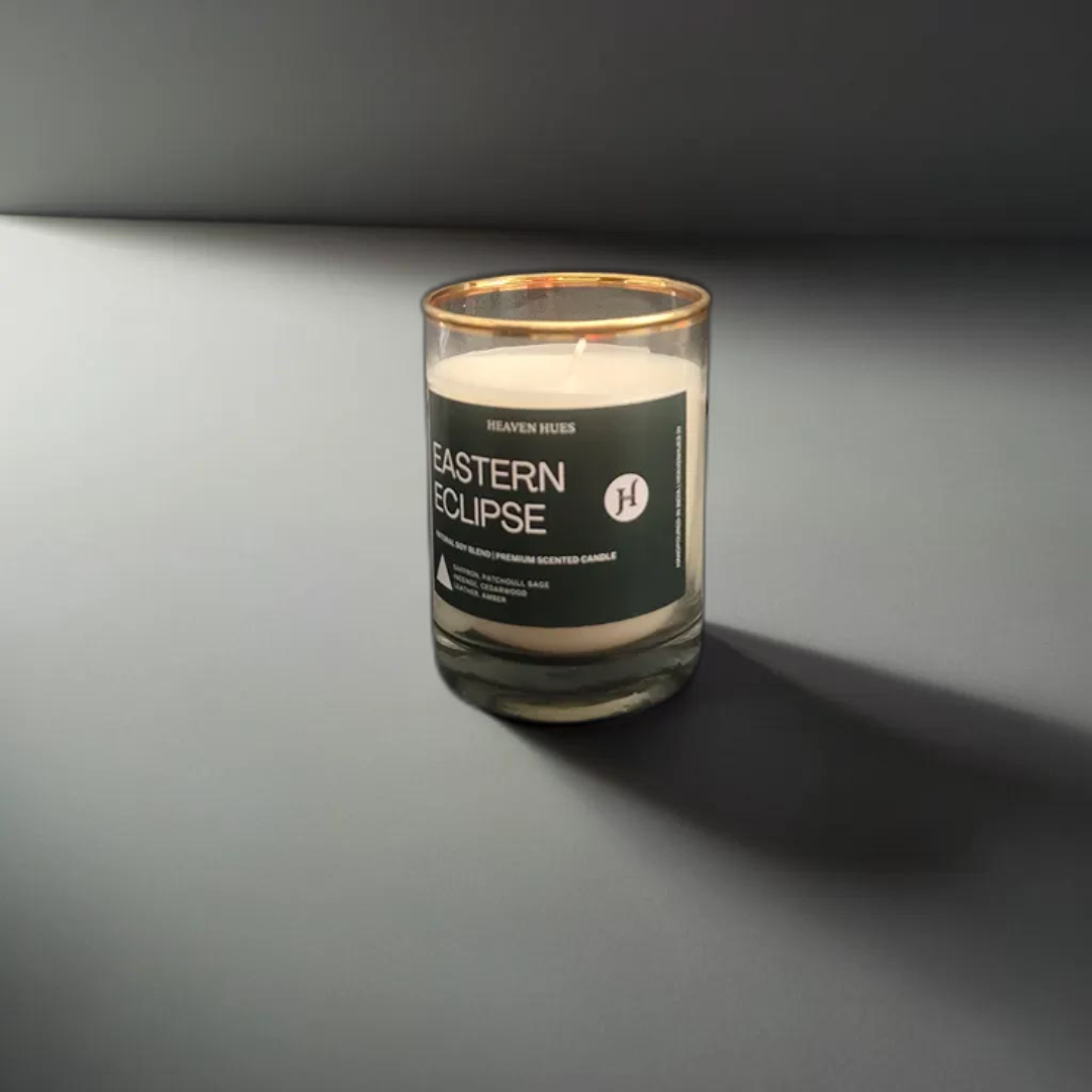 Eastern Eclipse Scented Soy Candle, Golden Fringe Jar
