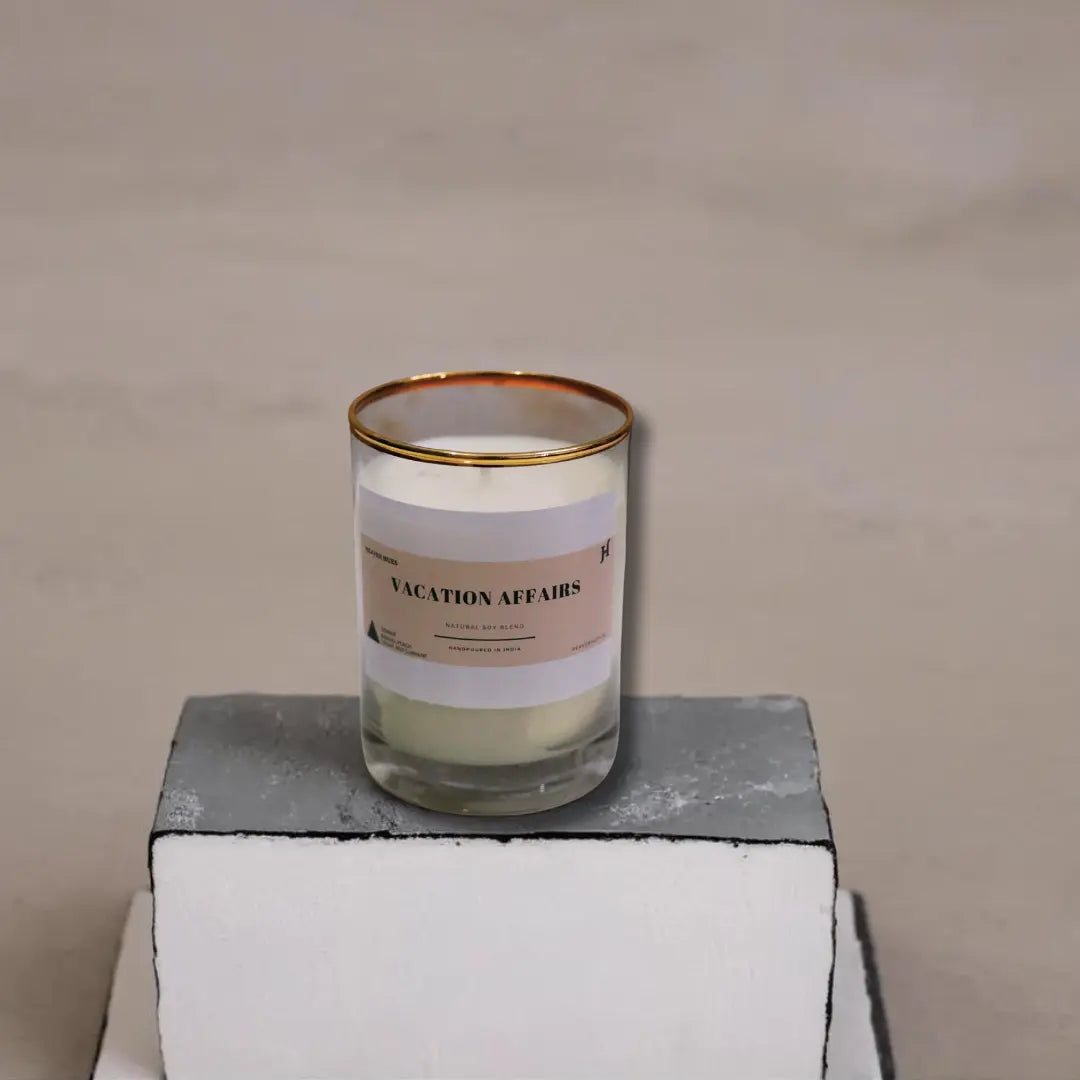 Vacation Affairs Scented Soy Candle, Golden Fringe Jar