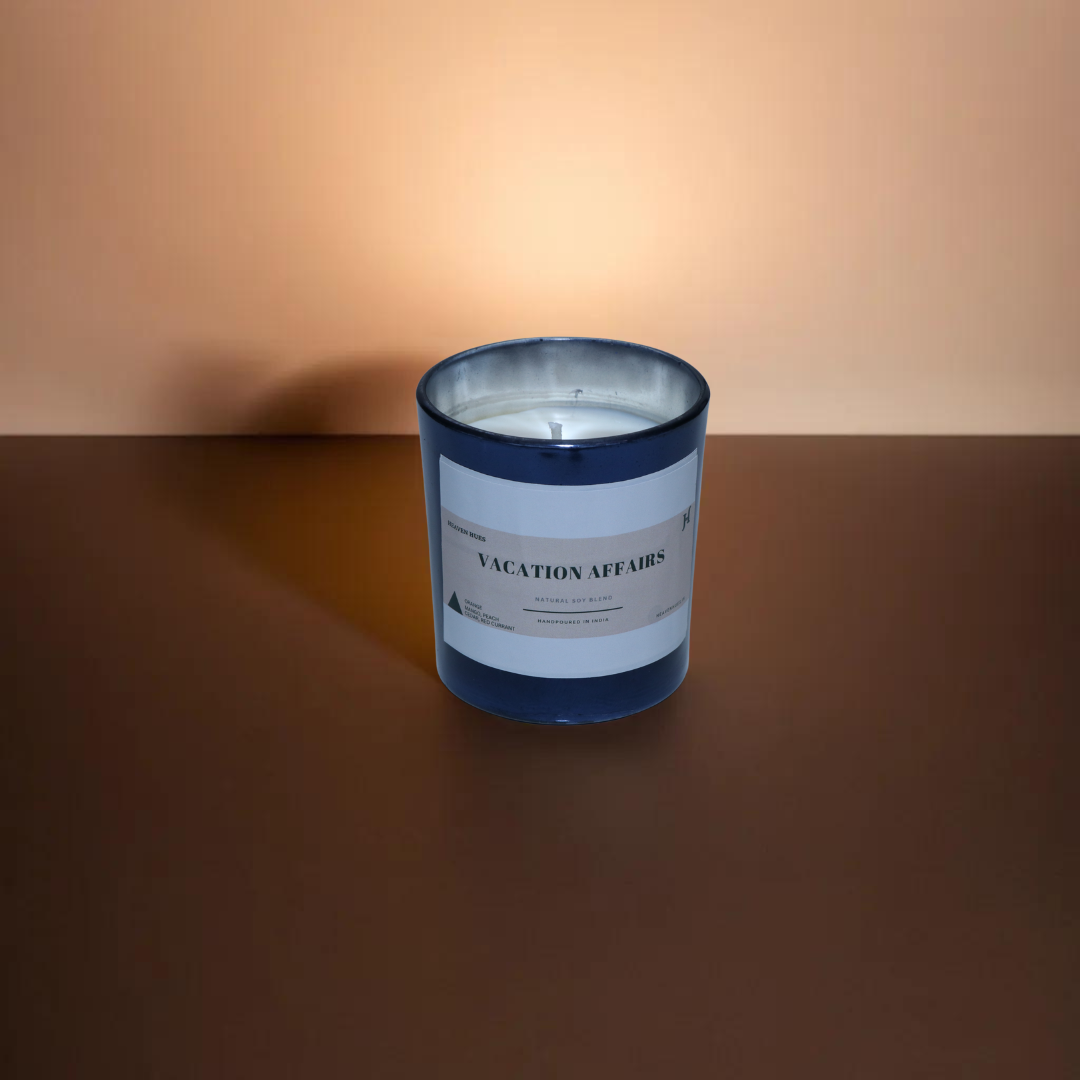 Vacation Affairs Scented Soy Candle, Silver Blue Jar