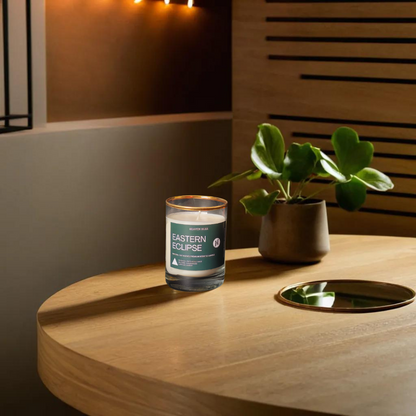 Eastern Eclipse Scented Soy Candle, Golden Fringe Jar