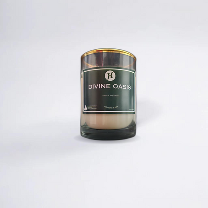 Divine Oasis Scented Soy Candle, Golden Fringe Jar